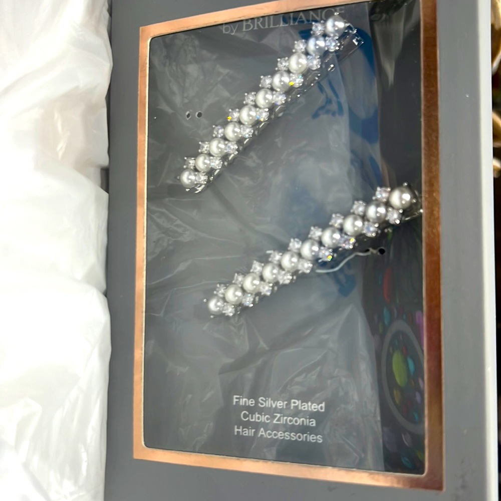 Believe by Brilliance. Cubic zirconia hair clips